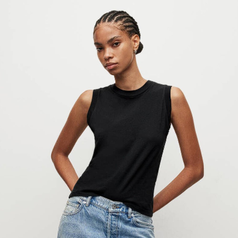 All Saints Black Sleeveless Tank Top